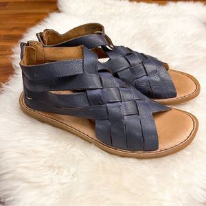 🍋 Born • Women’s Iwa Woven Leather Sandals in Blue Size 8
